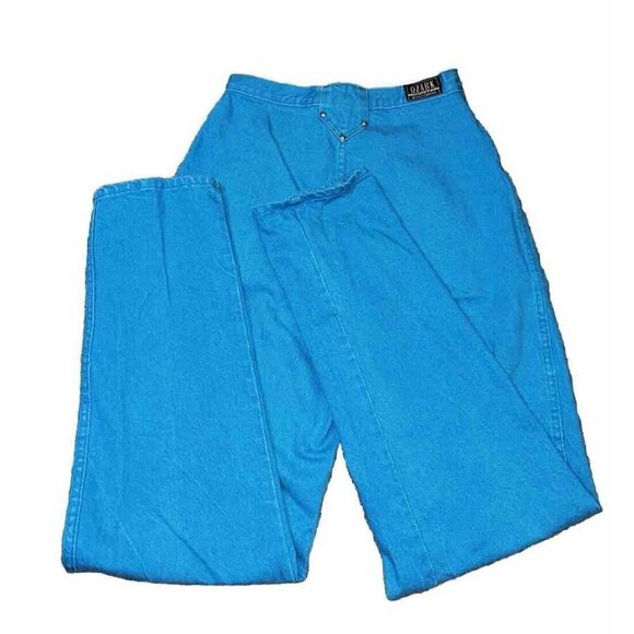 Vintage Ozark Mountain Turquoise Denim Jeans High Waisted Made in USA Size 13 - Picture 9 of 13